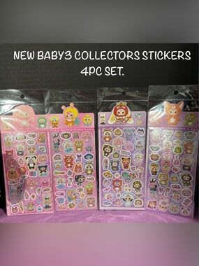 NEW BABY3 COLLECTORS STICKERS 4 PC SET